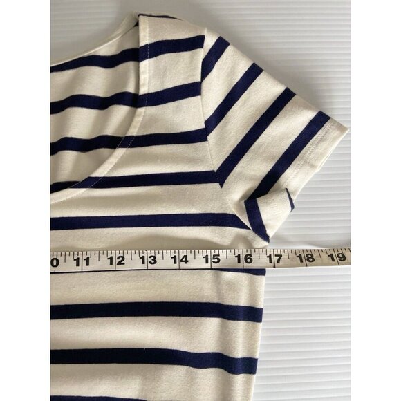 Hope & Henry Short Sleeve Tie Front Striped Dress White &‎ Navy Size S Nautical - Picture 12 of 14